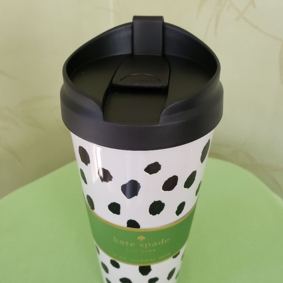 KATE SPADE FLAMINGO DOT TRAVEL MUG:NWT - Picture 2 of 8